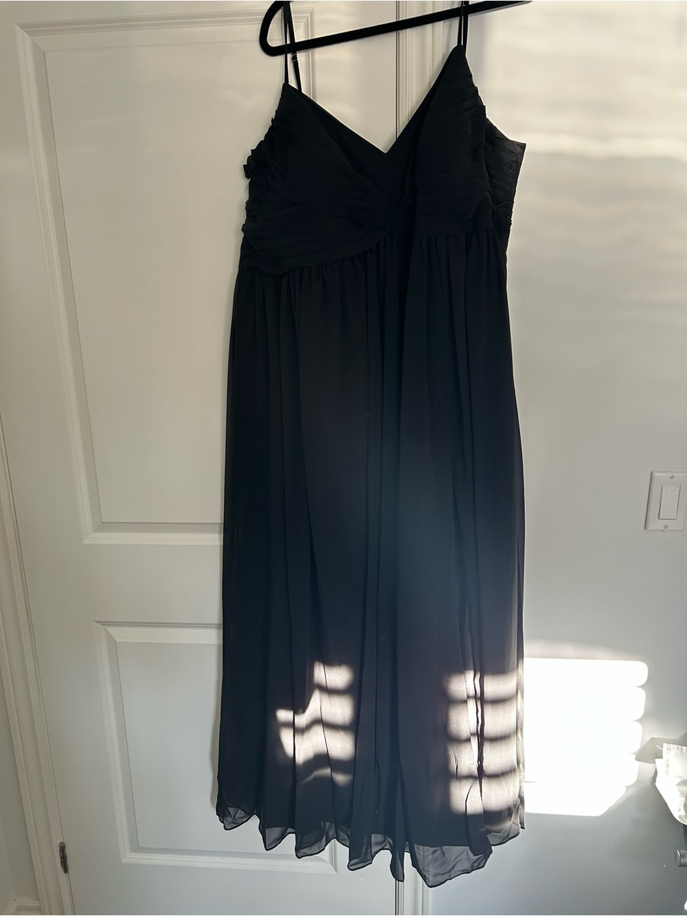 Azazie Black Maxi Dress with Spaghetti Straps